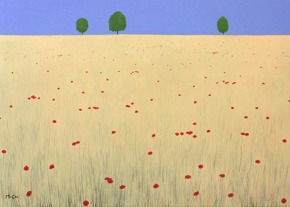Field of Wheat and Poppies