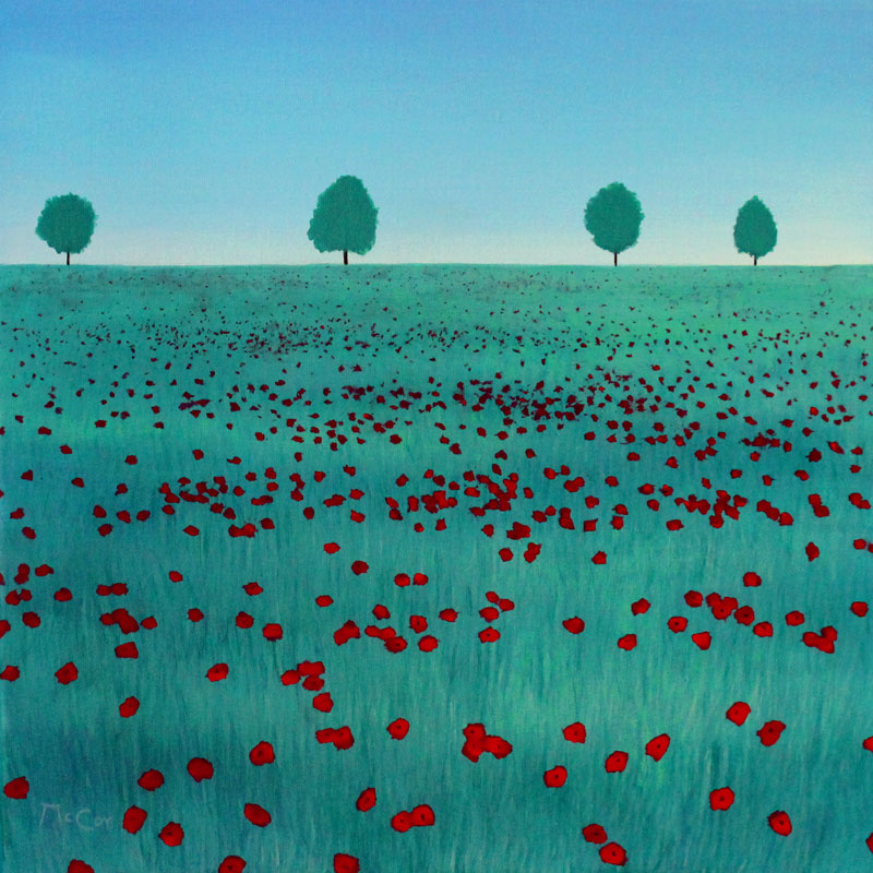 Red Poppy Field featured at Saatchi Art Gallery