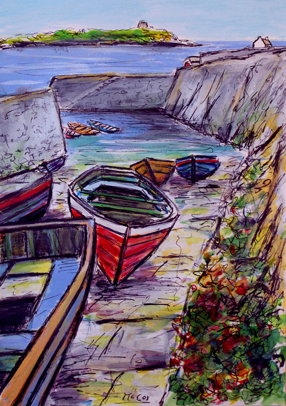 Sunny Day at Coliemore Harbour and Dalkey Island - SOLD
