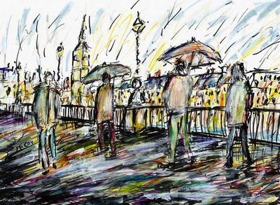 Walking in the Rain London - SOLD